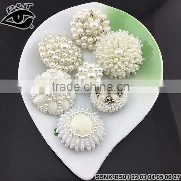 2017 New Fashion Sew On White Pearl Button Flower Button For Decoration photo-3