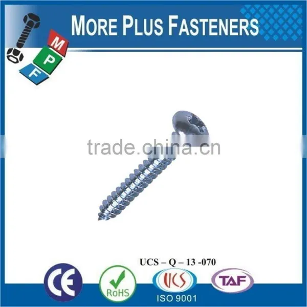 Made in Taiwan Cross Recessed Pan Head Self Tapping Screw DIN 7981 Pozi Drive or Phillips Drive Steel or Stainless Steel photo-5