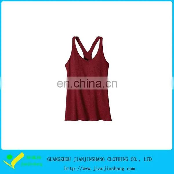 Embroidery Polyester Elastane Blank Red Plain Tank Top Gym Fitness