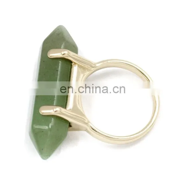 Latest Design Ladies Girl's Bullet Crystal Quartz Natural Stone Rings photo-2