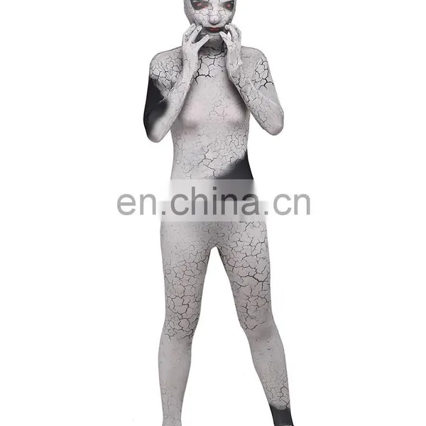 Gray Spandex Polyester Fullbody Second Skin Tight Zentai Suit Halloween Costume For Girl Woman photo-2