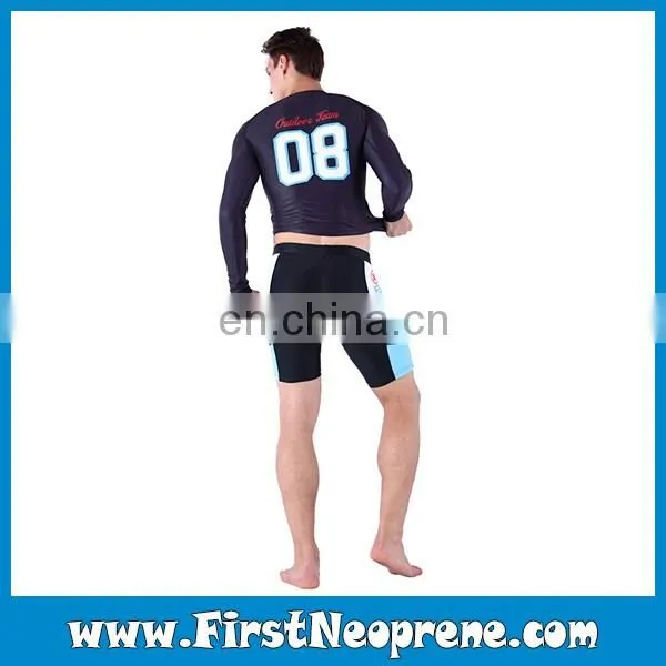 Black Carton Printing Men Style Long Sleeve Rashguards photo-3
