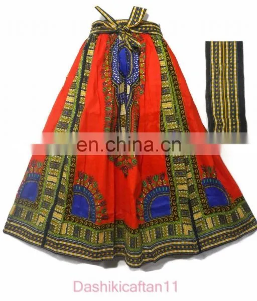 African Dashiki Maxi Wax Skirt A-Line Long Elastic Waist Full Length Skirt 1Size Dashiki Maxican Skirt Wrap Women Skirts Ethnic photo-4