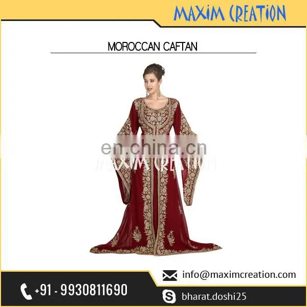 Elegant Moroccan Khaleeji Thobe Party Dress Caftan For Women photo-2