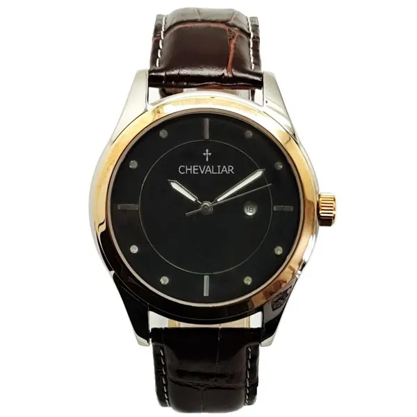 Stainless Steel Fashion Man Watches Genuine Leather Quartz Gift Watch photo-3