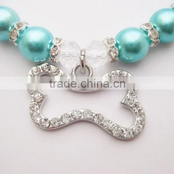 Customized Crystal Bone Pearl Necklace Jewelry for Pet Dog photo-6