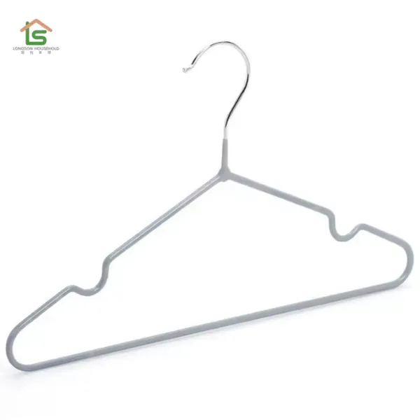 Factory Space Saving Metal PVC Dipped Wire Hangers Metal Hangers With Customized Color for Kids/ Women photo-4