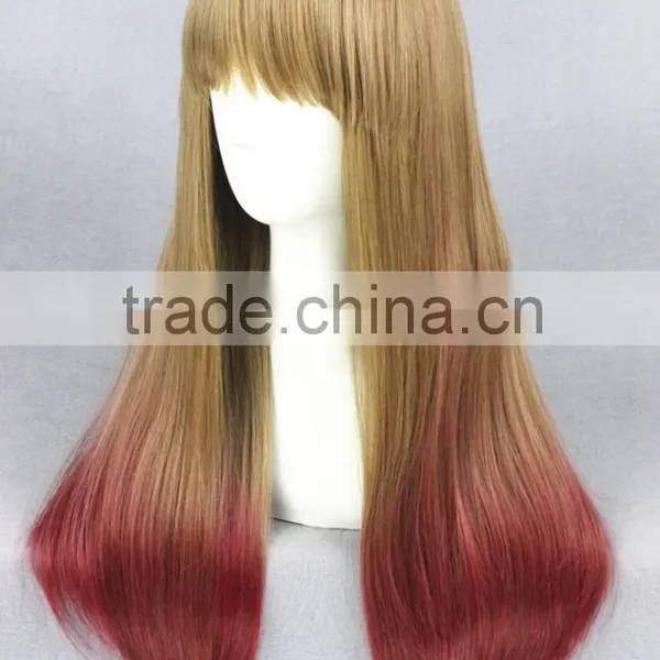 Wholesale High Quality 60CM Medium Blonde Red Mixed Lolita Women Synthetic Wig photo-3