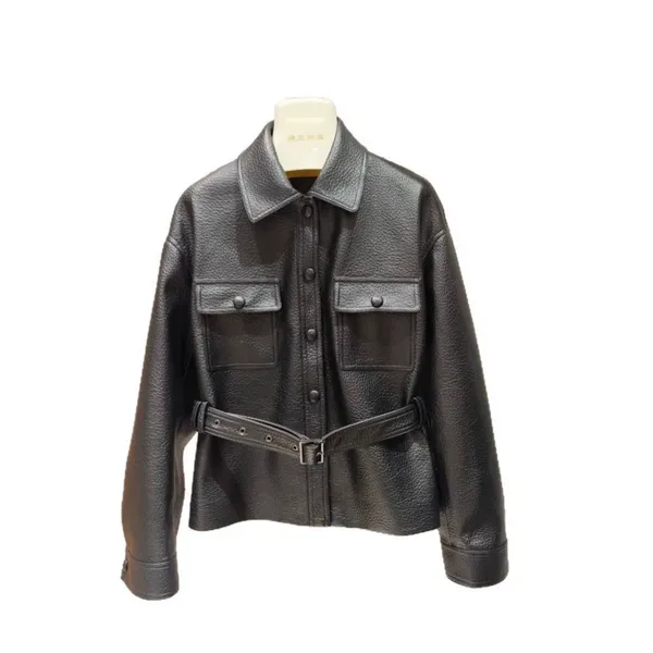 Imported Foamy Sheepskin Song Jia Same Style Sheepskin Short Jacket for Women 2025 Spring New Style Waist-hugging and Slimming Genuine Leather Leather Jacket photo-4