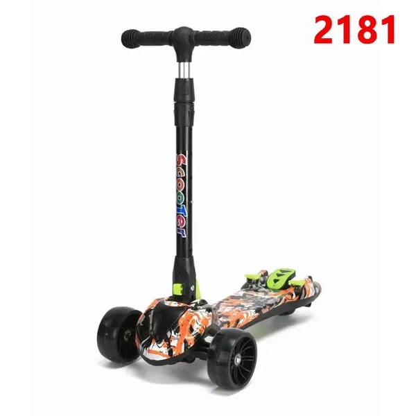 Children's Scooters Children's 3-wheel Music Glowing Folding Toys, Outdoor Sliding Sports, Boys and Girls Kids Kick