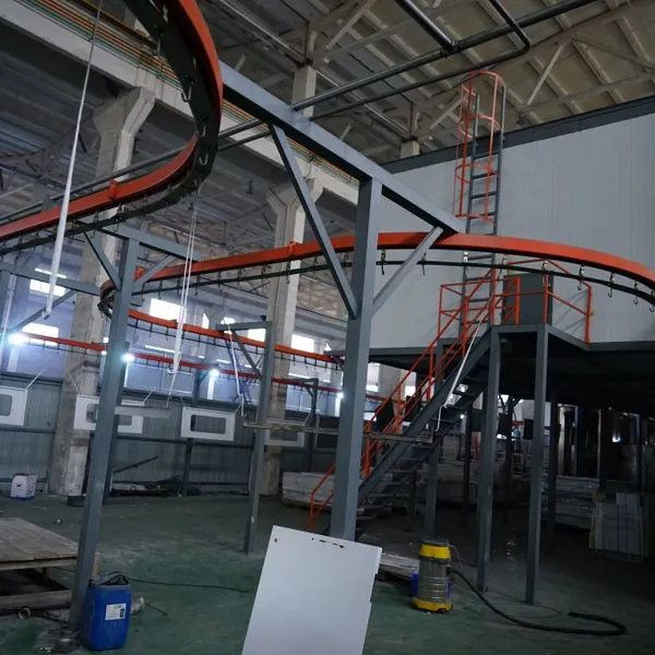 High Powder Recovery Metal Powder Coating Line Overhead Suspension Conveyor Design