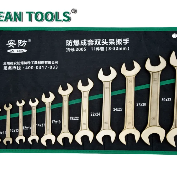 Non Sparking Double Open End Wrench Set 6pcs 5.5*7-22*24 mm Aluminum Bronze Alloy Suitable for Explosive Environments photo-3