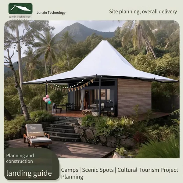 Junxin Coody Kuchen Hotel Tents, Luxury Wilderness Homestay Tents for Cultural and Tourism Scenic Spots, Thermal Insulation and Soundproof, for Vacation Reception
