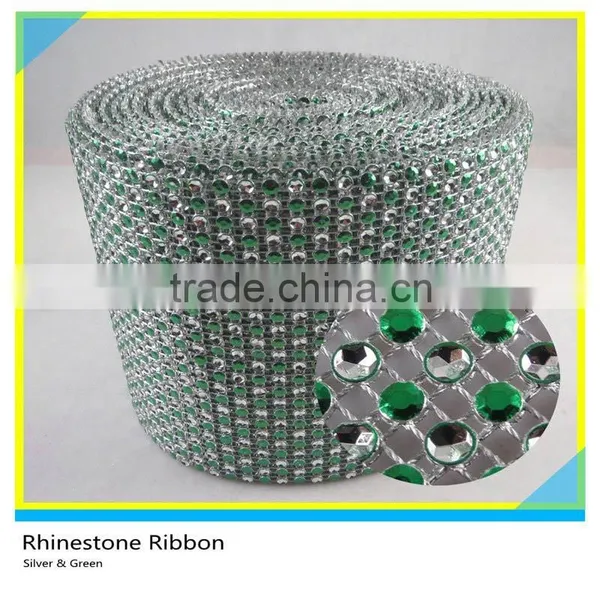 24 Rows Rainbow Heart Shape Decorative Mesh Ribbon 10 Yards Crystal Wrap Roll photo-6