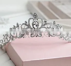 Gorgeous Sparkling Silver Big Wedding Diamante Pageant Tiara Hairband Crystal Bridal Crown For Bride photo-3