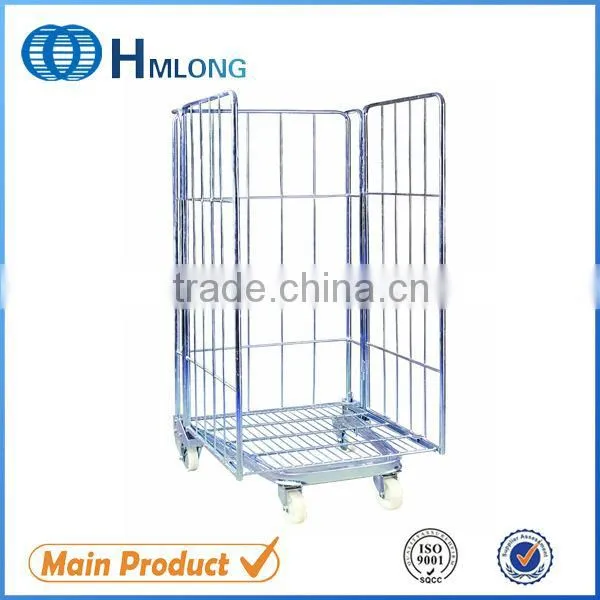 Supermarket Security Metal 3 Side Foldable Roll Cage