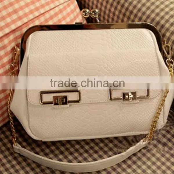 Hot Sale Fahion Different Colors Crocodile Metal Frame Handbags photo-3