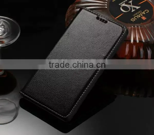 DLS Litchi Grain Genuine Leather Flip Case for Sony Z5 Plus Wallet Cover Case With Card Slot MT-5195 photo-6