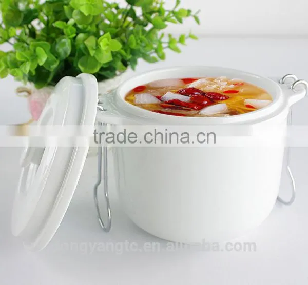 China Suppliers Wholesale Soup Tureen, White Ceramic Stew Pot With Lid photo-3