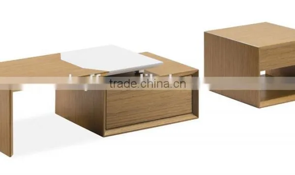 CT-32 ET-32 Stainless Steel Wood Modern Coffee Table photo-2