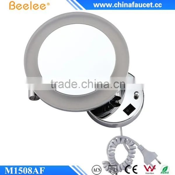 8'' Round Brass Acrylic Mirror Led Compact Bathroom Wall Mirror Quality Choice photo-4