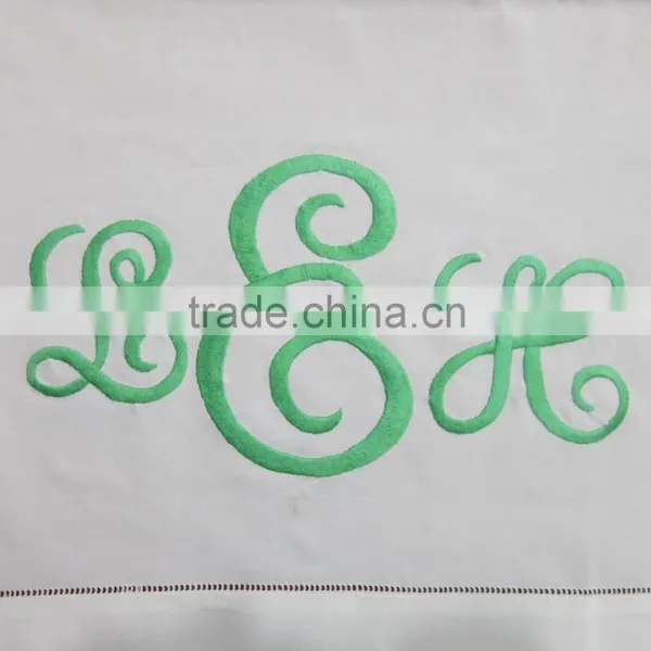Monogram White Cotton Table Runner photo-3