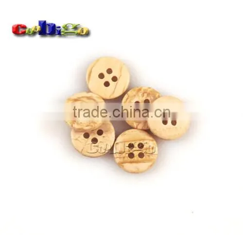 13mm(20L)Dia. Imitation Wood Vein Fashion Resin Round Buttons Four Holes Sewing Craft For Bag Shoe Garment #FLN003-13B photo-2