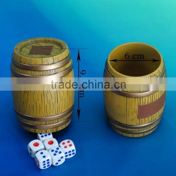 Guangzhou Whosaler Plastic Cask Shape Dice Cup With Lid