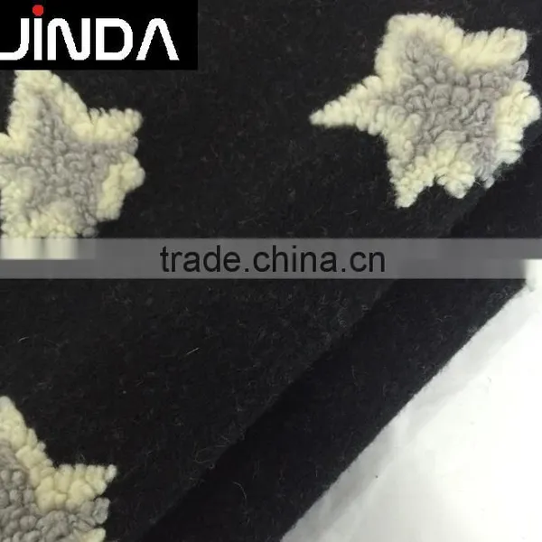 Wholesale Wool Acrylic Polyester Blend Jacquard Fabric for Winter Coat