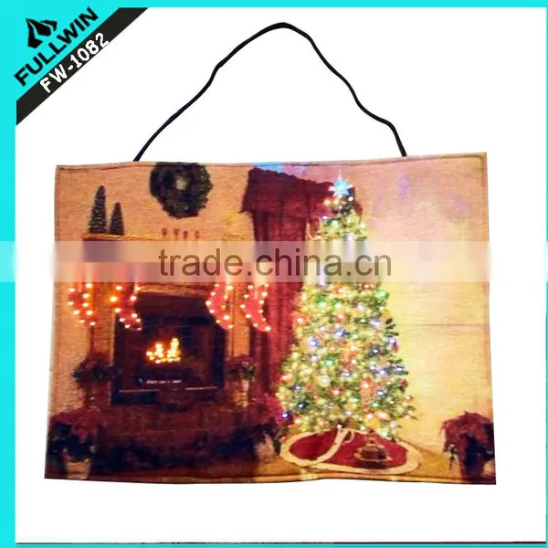 Light up Led Jacquard Christmas Decorations Wall Tapestry