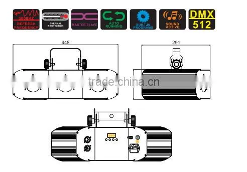 Triple Moon DMX LED 3-eye RGBW Beam Light DMX Effects Light LED photo-3