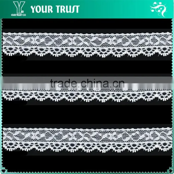 Width 3.2 Centimeter White Wave Stretch Trimming Spandex Elastic Lace photo-5