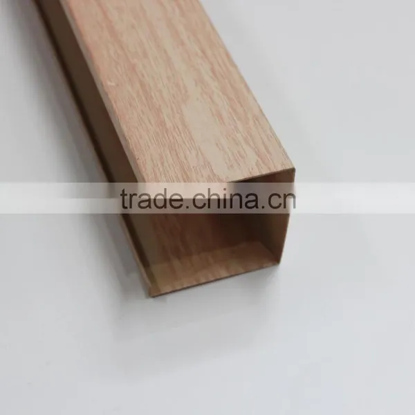 50MM Height Water Proof Wood Grain Aluminum Metal Screen Linear Ceiling U Channel Screen Ceiling photo-4