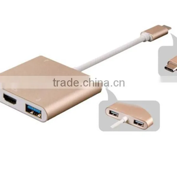 USB Type C 3.1 Hub to 4 Ports USB 3.0 Adapter Converter for the MacBook