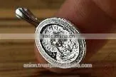 Silver 925 Oval Pendant Icon of St. Mary. Russian Style. Burnished Silver photo-2