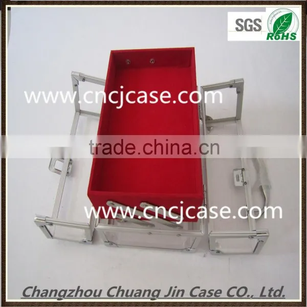 China Promotion Fashion Craft Smll Aluminum Makeup Glass Case