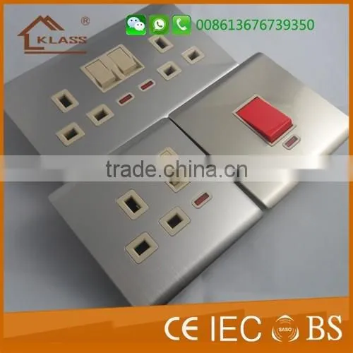 Metal Panel13A British Wall Switch and Socket photo-2