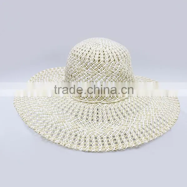 Hight Quality Ladies Wide Brim Straw Summer Hat Sun Beach Hat photo-2