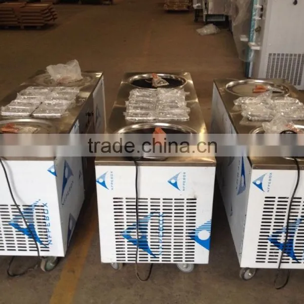 Commercial Stainless Steel Two Flat Pans Fried Ice Cream Machine photo-2