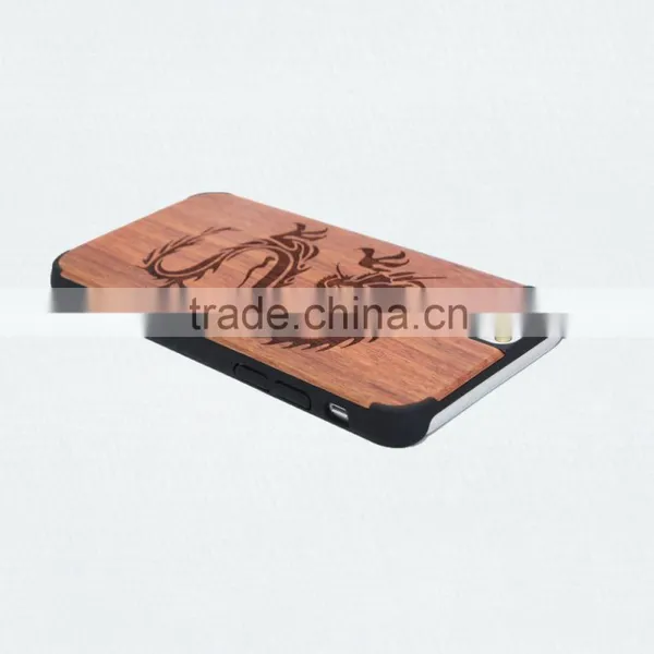 For Iphone 6 Wholesale Cell Phone Case Wood + pc With Laser Engrave Dragon and Fox photo-3