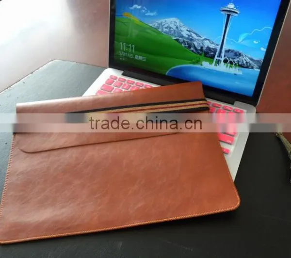 Hot Sellingl!! OEM Supplier Genuine Leather Laptop Bag for Macbook 11.6'' Simple Design photo-6