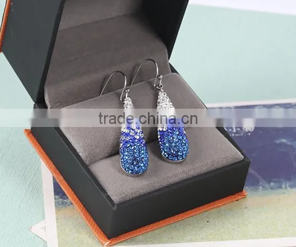Up-to-date Graceful Two Color Shinning CZ Diamonds Earrings More Attractive photo-3