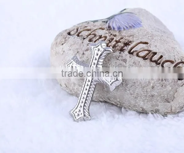 Dubai White Gold Plated Stainless Steel Crucifix/cross Pendant photo-6