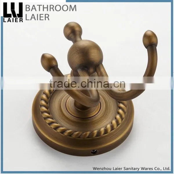 Middle East Retro Design Brass Antique Bronze Statues Bathroom Accessories Wall Mounted Robe Hook photo-2