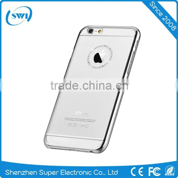 Electroplating Transparent Crystal Bling Diamonds Jewelry PC Phone Cover Case Skin For IPhone 6 6S Plus photo-5