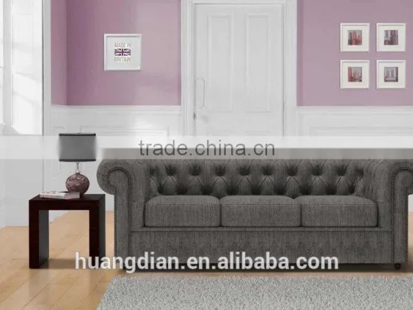 Foshan Custom Made Furniture Color Optional 3 Seater Wooden Handcrafted Backrest Chesterfield Sofa photo-3