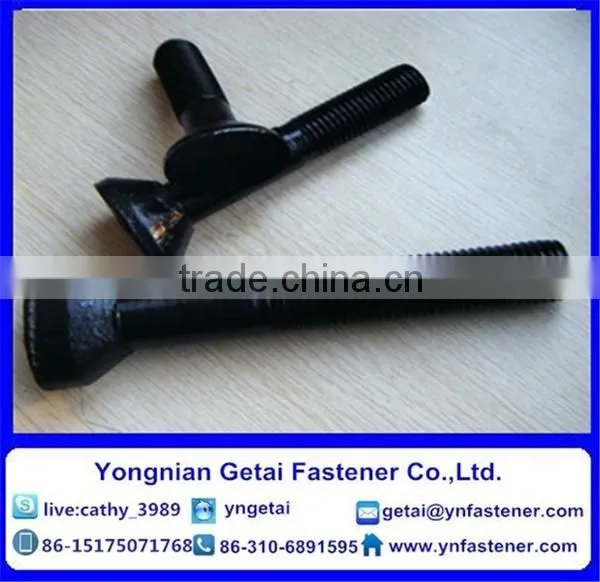 Fan Shaped Head Bolts, Grade 4.8/8.8, Hot Dip Galvanizing(H.D.G) Carbon Steel DIN935/DIN937 photo-3