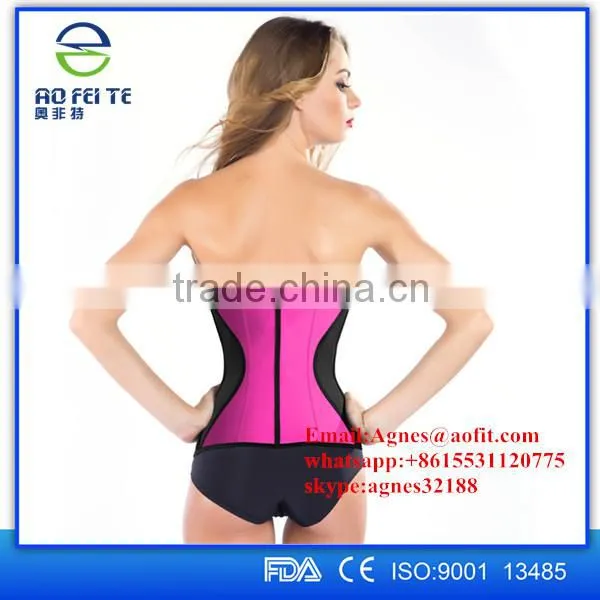 Aofeite Factory Women Latex Rubber Waist Training Cincher Underbust Corset Body Shaper Shapewear photo-2