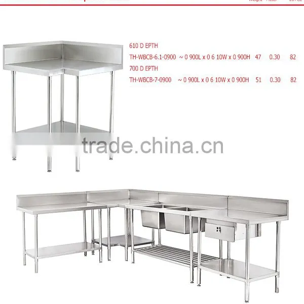 Stainless Steel Corner Work Bench For Commercial Kitchen Work Bench photo-3