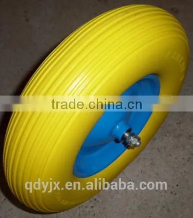Manufacturer Supply PU Foam Wheel For Wheelbarrow/4.00-8 Flat Free Wheel Uesd for Trolley/hand Truck photo-3